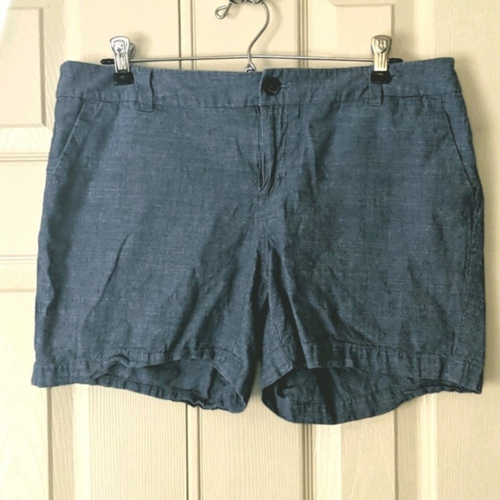 Merona Blue Linen Cotton Shorts Size 10